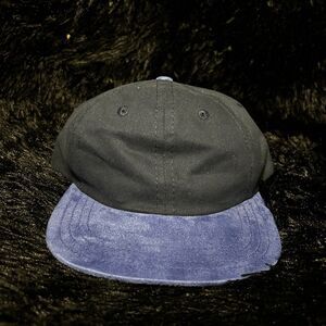 Lite Year 6 Panel Hat Moleskin Twill Snapback Adjustable Cap Contrast Blue Black